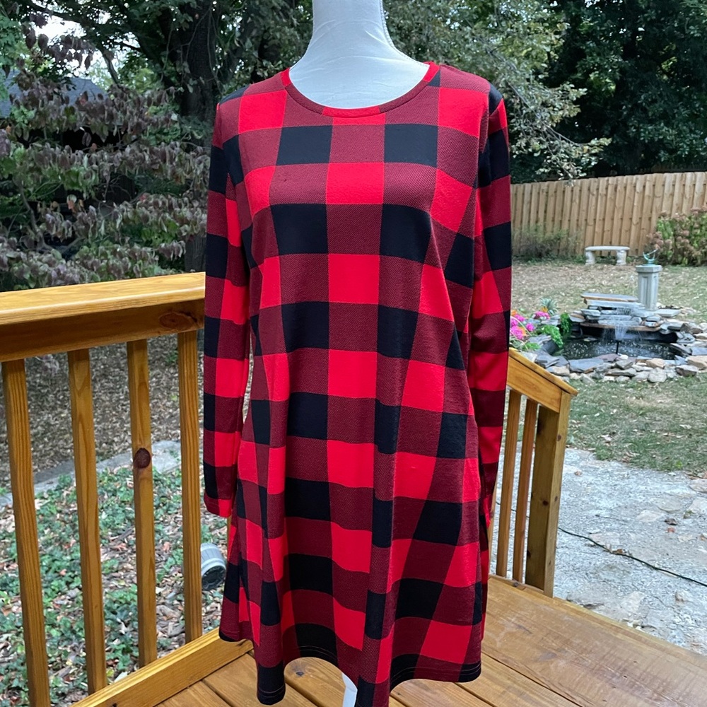 Fun red & black buffalo plaid dress!